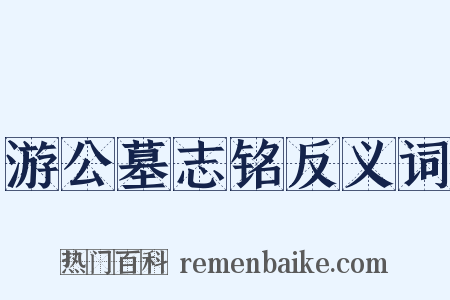 游公墓志铭反义词是什么意思的图片